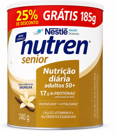 ALIMENTO NUTREN SENIOR 740G BAUNILHA GRATIS 25%