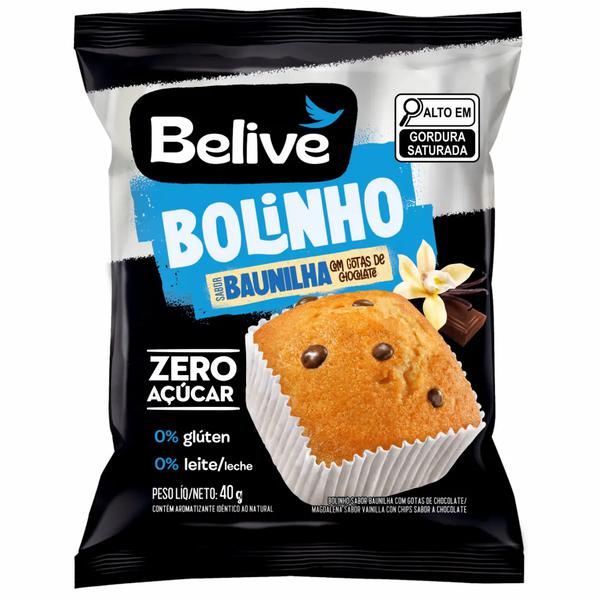 BOLINHO BELIVE 40G BAUNILHA S/ ACUCAR