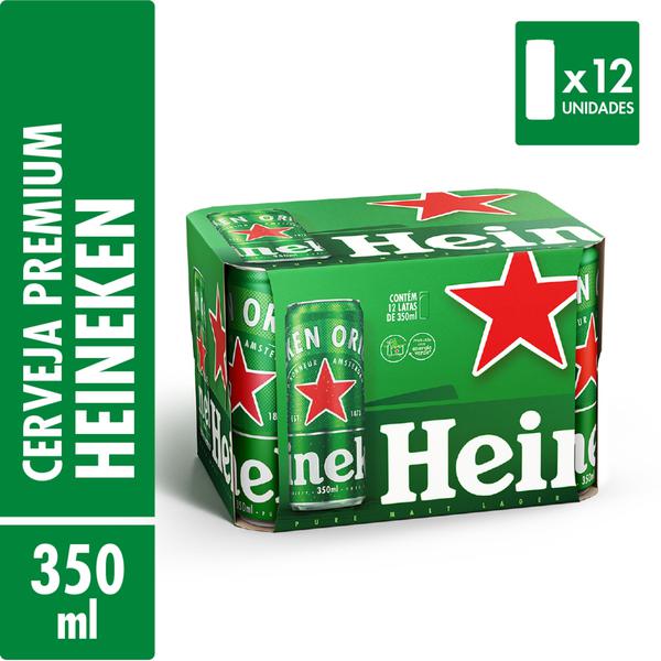 CAIXA C/12 UN CERVEJA LATA HEINEKEN 350ML