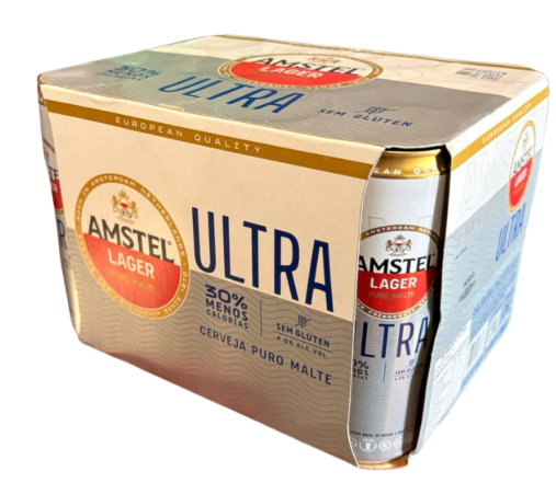 CERVEJA LATA AMSTEL LAGER ULTRA 350ML CX 12.0