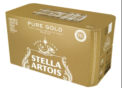 CERVEJA LATA STELLA ARTOIS 269ML PURE GOLD CX 8.0