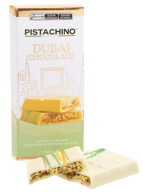 CHOCOLATE PISTACHINO 80G  BRANCO/PISTACHE