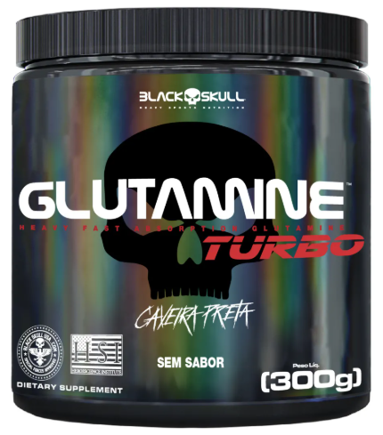 GLUTAMINA TURBO BLACK SKULL 300G SEM SABOR