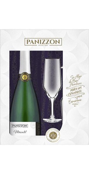 KIT ESPUMANTE PANIZZON 750ML MOSCATEL+2 TACAS
