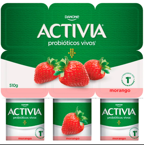 LEITE FERM. ACTIVIA 510G MORANGO ZERO
