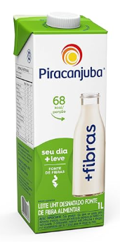 LEITE PIRACANJUBA DESNATADO EDGE 1L + FIBRAS