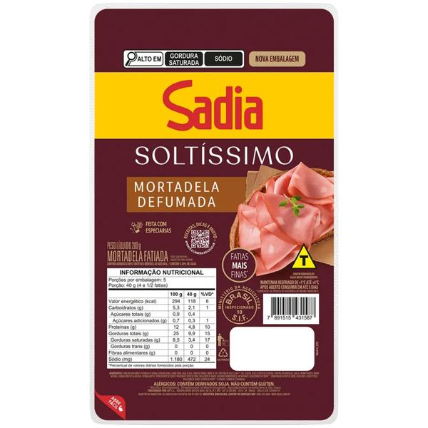 MORTADELA SADIA DEFUMADA FAT.200G SOLTISSIMO