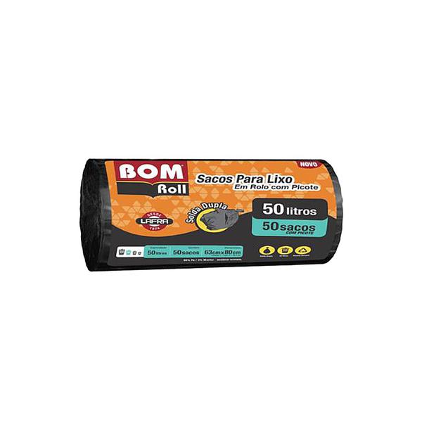 SACO LIXO BOM ROLL REF.50LTS PRETO