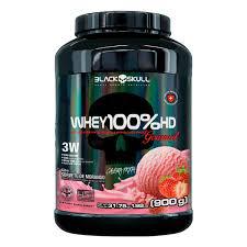 SUPLEMENTO WHEY BLACK SKULL 100% HD 900G POTE MORANGO