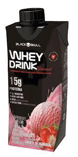 WHEY DRINK BLACK SKULL 250ML SORVETE DE MORANGO