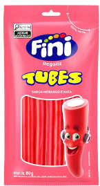 BALA FINI TUBES MORANGO 80GR UN