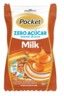 BALA POCKET ZERO ACUCAR LEITE