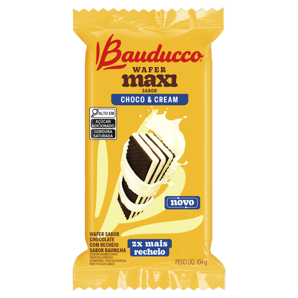 BISC BAUDUCCO WAFER MAXI CHOCO & CREAM 104GR