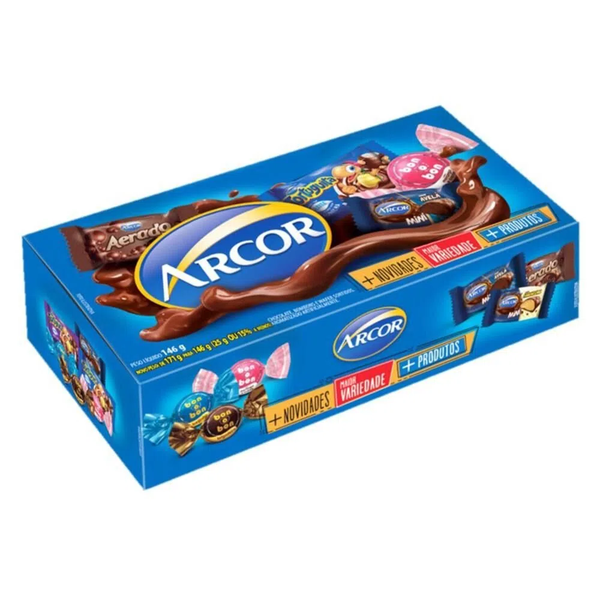 BOMBOM ARCOR CX SORTIDA CHOCO 146 GR