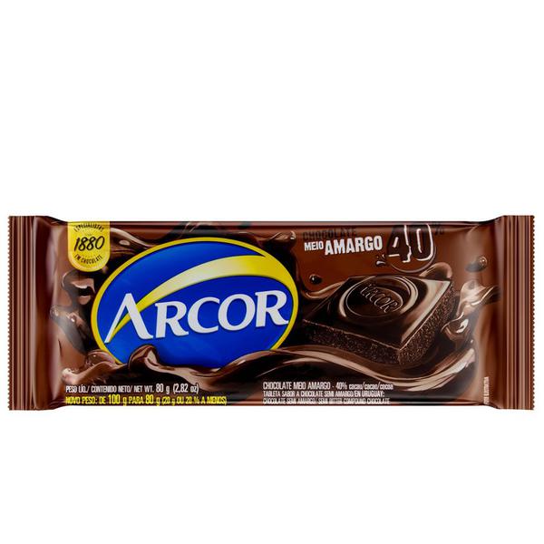 CHOC ARCOR MEIAO AMARGO 40% CACAU 80G