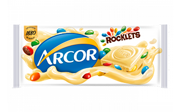 CHOC ARCOR ROCKLETS BRANCO 80GR UN