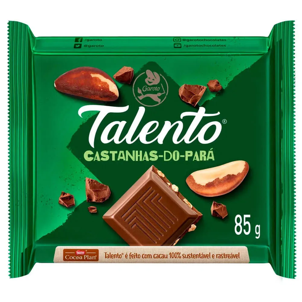 CHOC TALENTO CASTANHAS DO PARA 85G