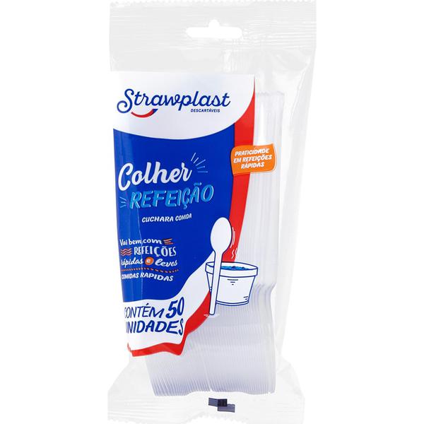 COLHER DESC STRAWPLAST CRISTAL 50 UN