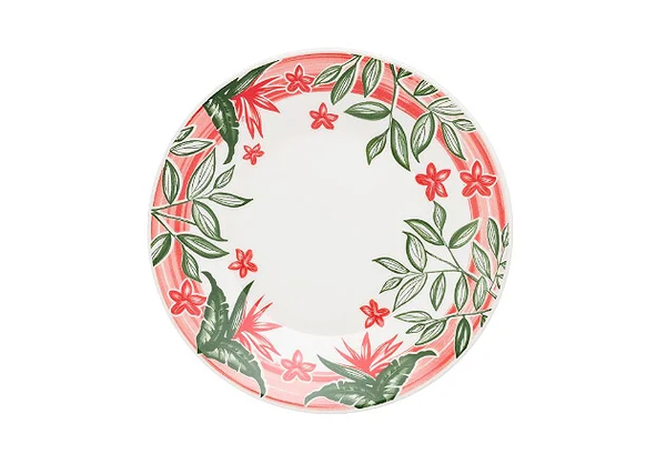 PRATO SOBREMESA DONNA PLUS JARDIM TROPICAL 19CM