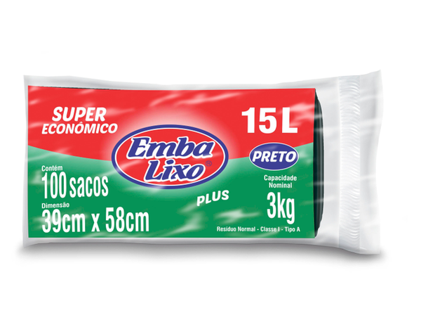 SACO LIXO EMBALIXO ROLO 15 LT UN