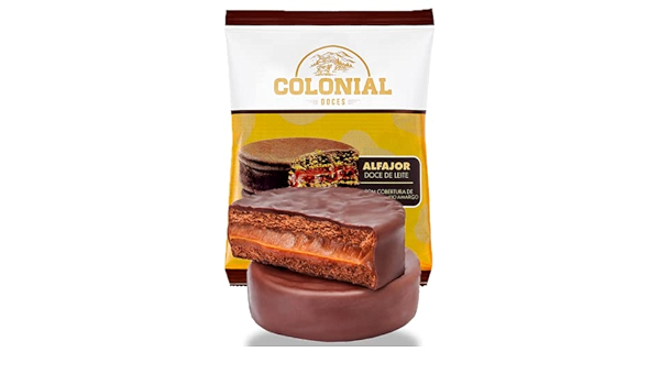 ALFAJOR COLONIAL 40G DOCE DE LEITE COB. CHOC. MEIO AMARGO