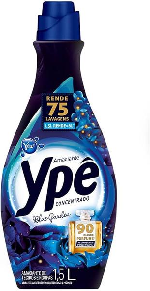 AMACIANTE ROUPA YPÊ 1,5L CONCENTRADO BLUE GARDEN GRATIS 250ML