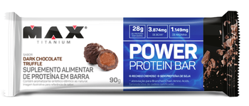 BARRA PROTEINA MAX TITANIUM POWER 90G DARK CHOCO TRUFADO