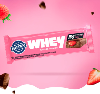 BARRA PROTEINA NUTRY WHEY 50G TRUFADE MORANGO