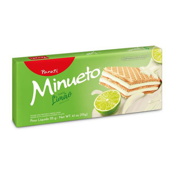 BISCOITO WAFER RECHEIO LIMÃO MINUETO PACOTE 115G