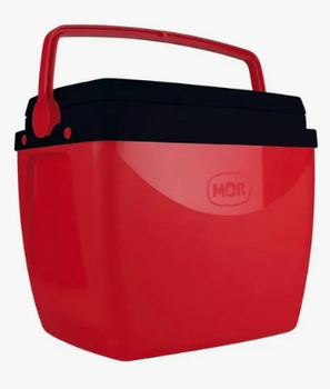 CAIXA TERMICA MOR 34L VERMELHO C/ PRETO