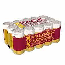 CERVEJA SKOL PILSEN LATA 269ML PACK COM 15 UNIDADES
