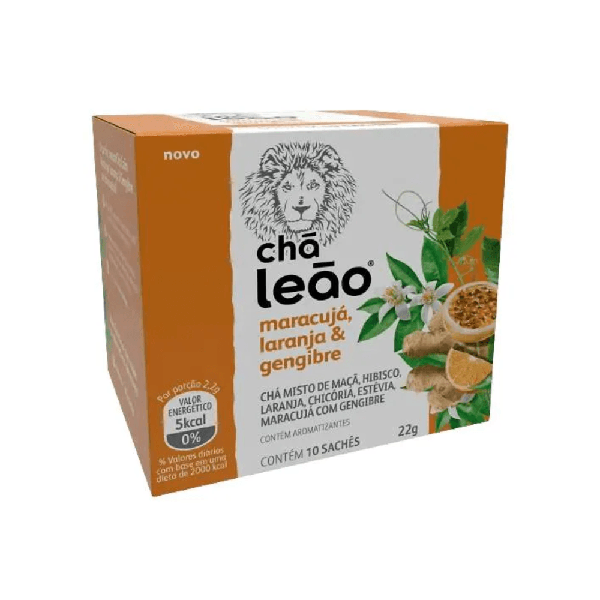 CHA LEAO C/10UN MARACUJA/LARANJA/GENGIBRE