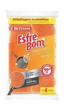 ESPONJA ESFREBOM LIMPEZA DELICADA C/4