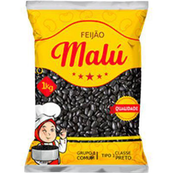 FEIJÃO PRETO MALU 1KG TIPO 1