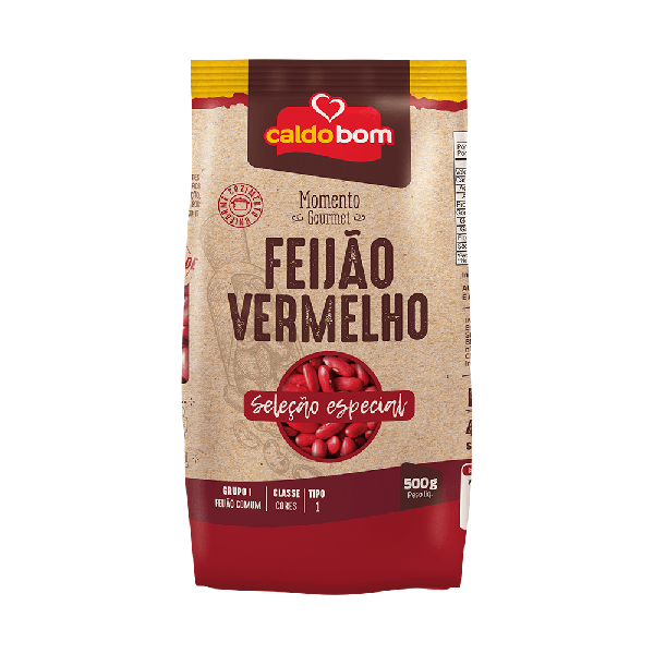 FEIJÃO VERMELHO TIPO 1 CALDO BOM SELEÇÃO ESPECIAL PACOTE 500G