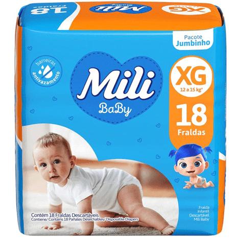 FRALDA MILI BABY JUMBINHO XG C/18