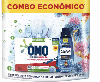 KIT LAVA ROUPAS OMO 1,6KG + AMAC CONC INTENSE 500ML