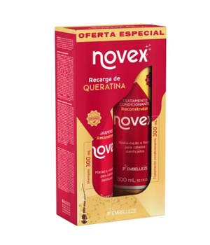 KIT NOVEX SHAMPOO + CONDICIONADOR 600ML RECARGA DE QUERATINA