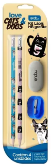 KIT ONDA 2LAPIS GRAFITE APONTADOR BORRACHA