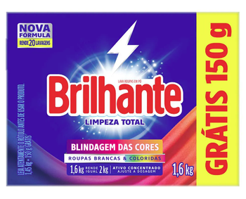 LAVA-ROUPAS EM PÓ ROUPAS BRANCAS E COLORIDAS BRILHANTE HIGIENE TOTAL 1,6KG