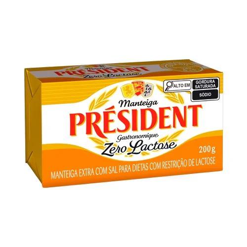 MANTEIGA PRESIDENT 200G C SAL ZERO LACTOSE