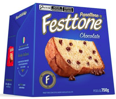 PANETTONE FESTTONE 750G CHOCOLATE CAIXA