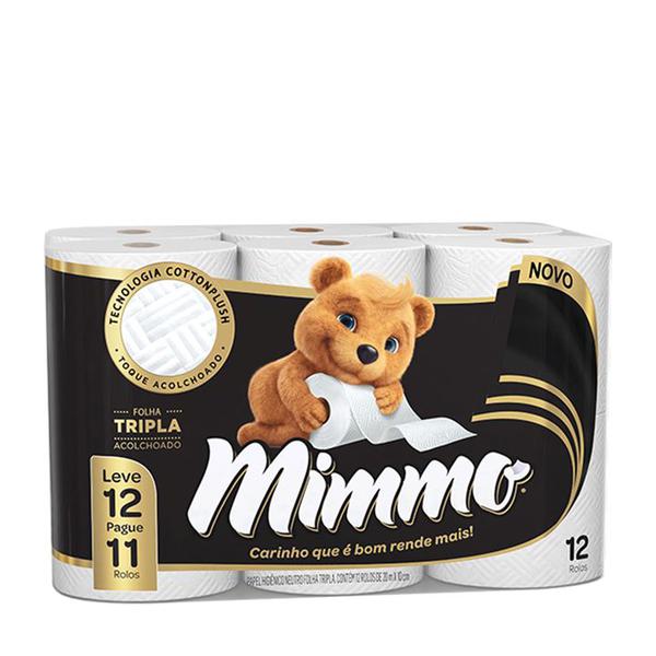 PAPEL HIGIÊNICO MIMMO 12X20MT FOLHA TRIPLA L12 P11 NEUTRO