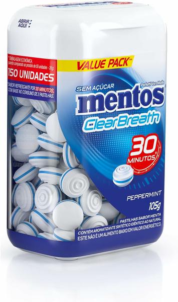 PASTILHAS MENTOS KISS 105G PEPPERMINT