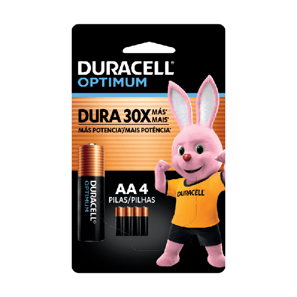 PILHA DURACELL C/4 OPTIMUM AA
