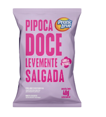 PIPOCA PRATIC LEVE 60G DOCE LEVEMENTE SALGADA