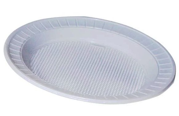 PRATO PLASTICO ALEGRIA & FESTA 25CM BRANCO C/10