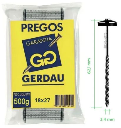 PREGO TELHEIRO 18X27 500 GR