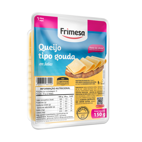 QUEIJO FRIMESA 150G GOUDA FATIADO