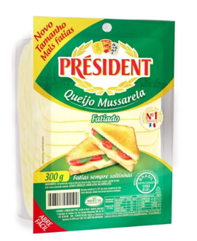 QUEIJO MUSSARELA FATIADO PRÉSIDENT 300G